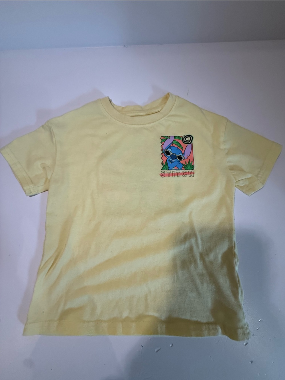 Disney Stitch Yellow Hawaii Graphic T-Shirt – Size 5